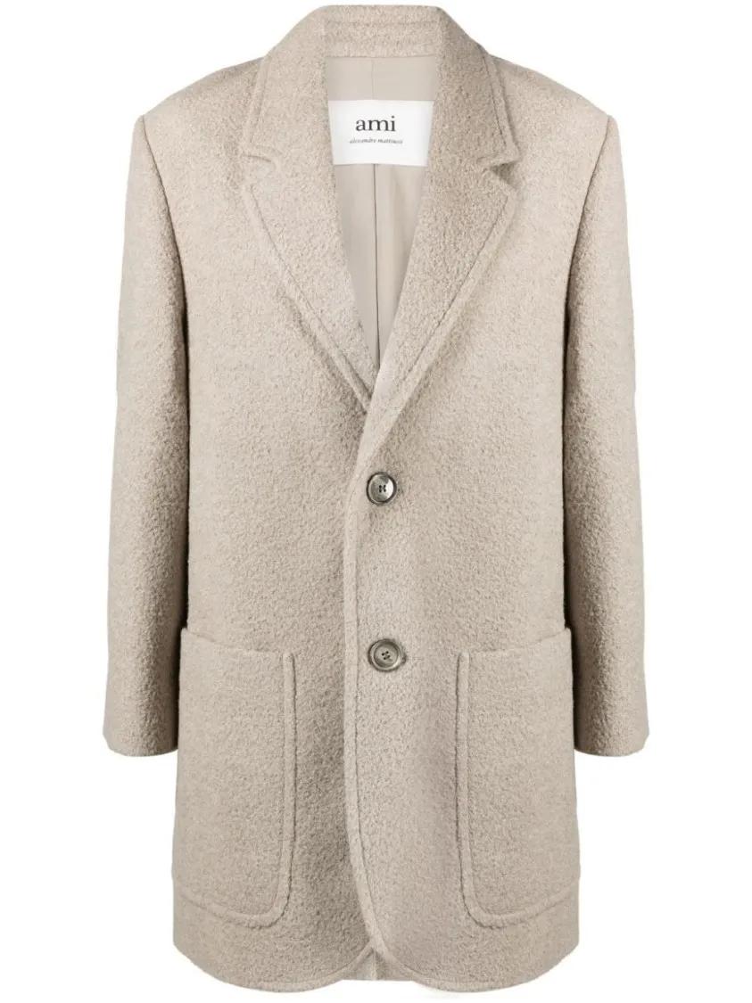 Thumbnail - AMI Paris - Wool-Blend Bouclãƒæ’Ã†Â€™Ãƒâ€Š - Größe 36 - beige