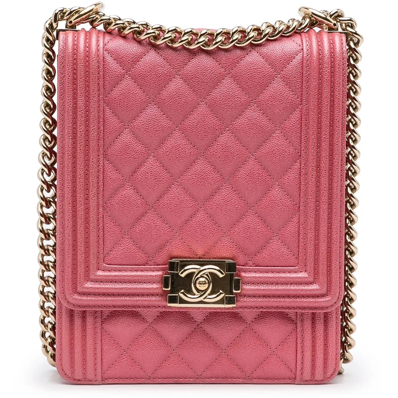 Chanel Sac à bandoulière North South Boy Flap rose