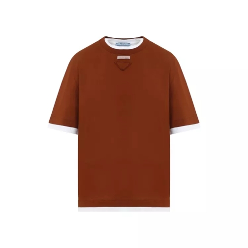 Prada Cotton T-Shirt Brown 