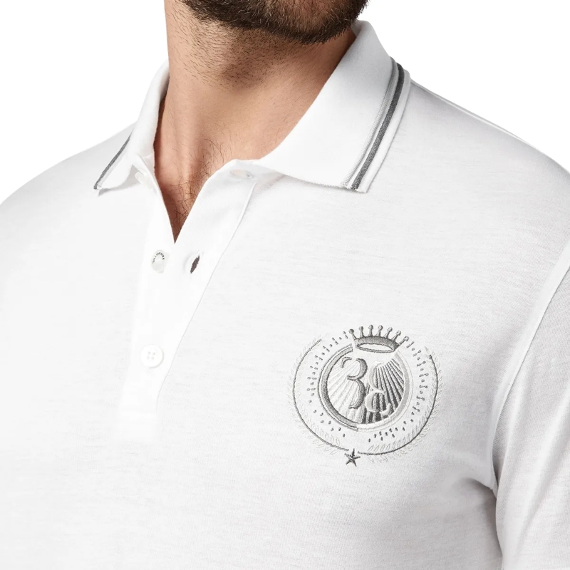 BILLIONAIRE Top Poloshirt Double B weiss(Image 4)