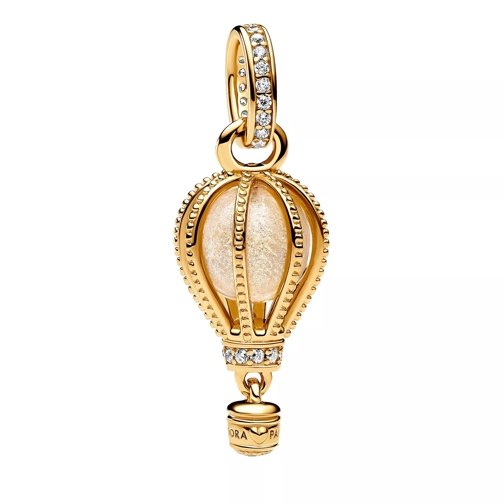 Pandora Air balloon 14k gold-plated dangle with glittery t Golden Anhänger