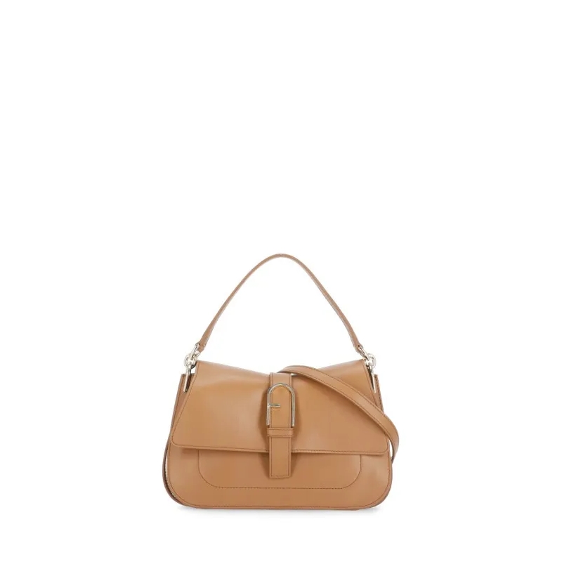 Furla Schultertasche Furla Flow M Top Handle Brandy