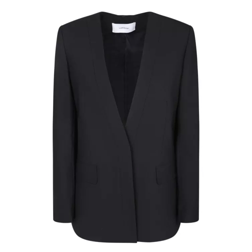 Lardini Single-Breasted Jacket With Unlined Shawl Black 