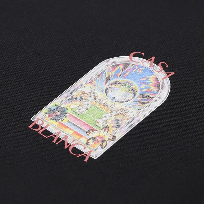 Casablanca T-shirt Black T-Shirt With Crew Neckline Black(Image 7)