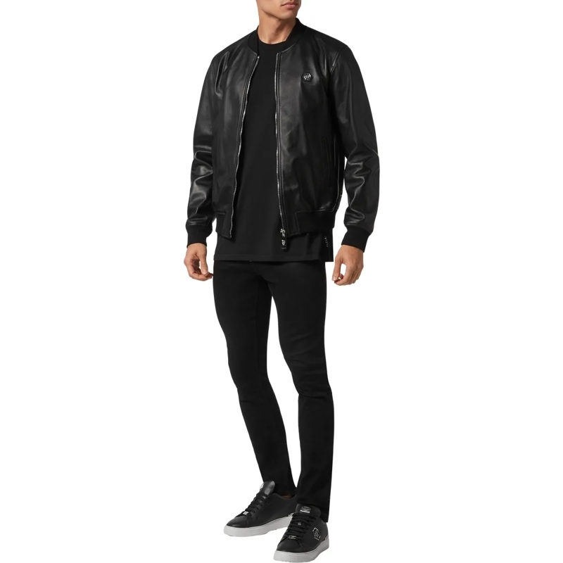 Philipp Plein Lederjacke Lederblouson schwarz(Image 4)