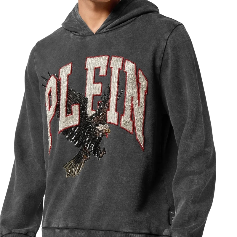 Philipp Plein Top Kapuzen-Sweatshirt Eagle schwarz(Image 5)
