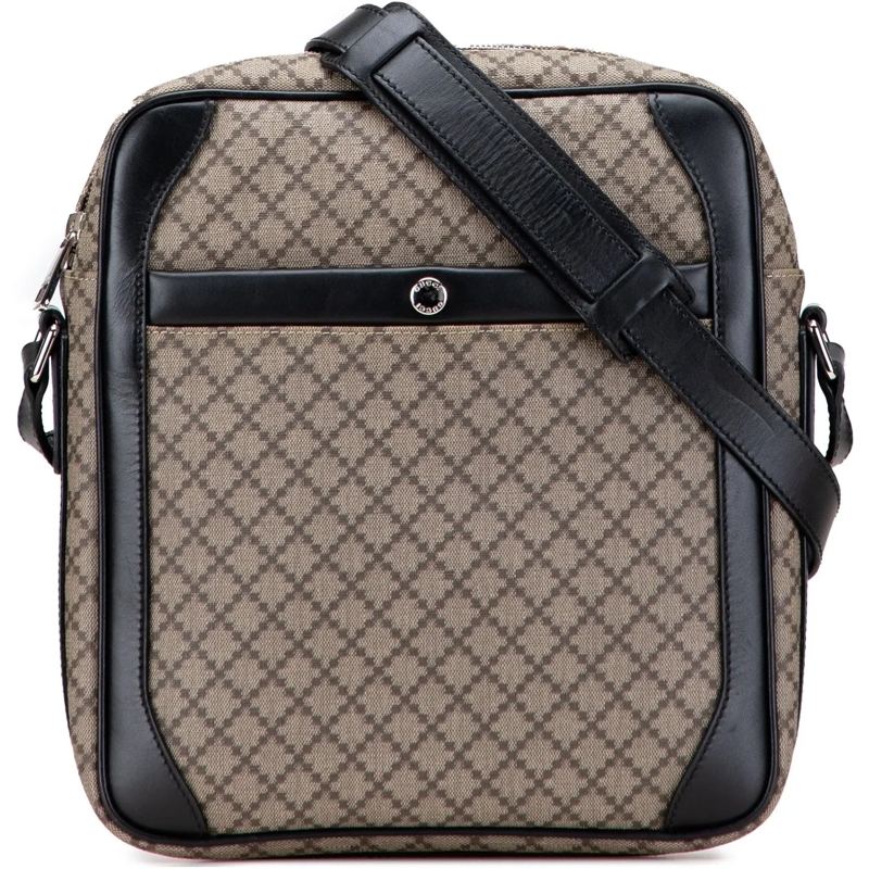 Gucci Schultertasche Diamante Coated Canvas Zip Crossbody braun