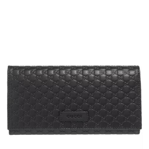 Gucci Guccissima Embossed Flap Wallet Leather Black Overslagportemonnee