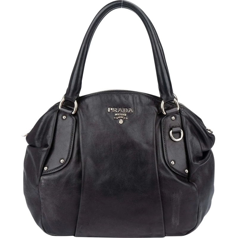 Prada Schultertasche Prada Classic Black Leather Handbag schwarz