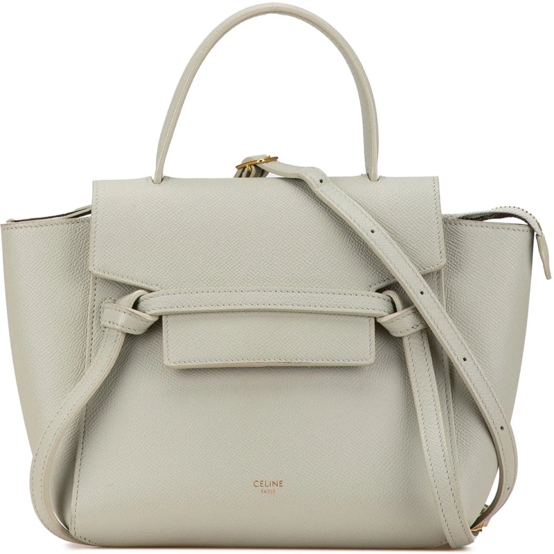 Celine Gürteltasche 2018-2024 Nano Grained Calfskin Belt Bag weiß