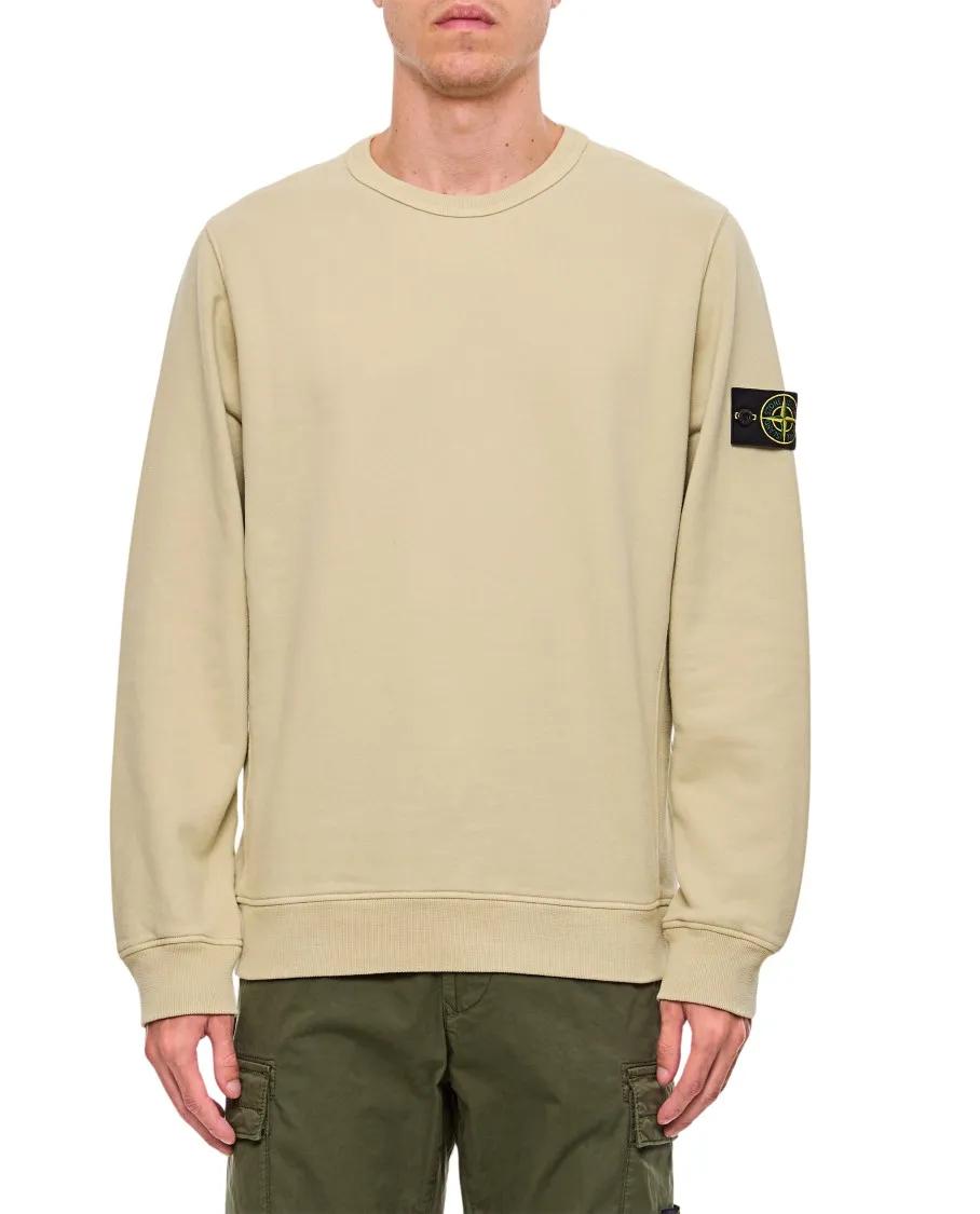 Stone Island - Brushed Organic Cotton Fleece - Größe L - beige