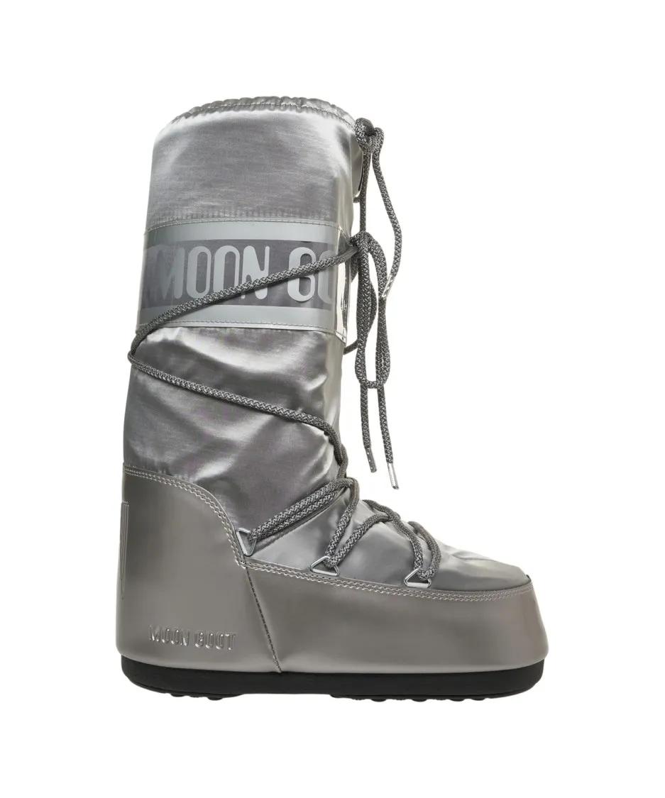 Moonboot Water-Repellent Ankle Boots With Lace Closure Grey | Stiefel