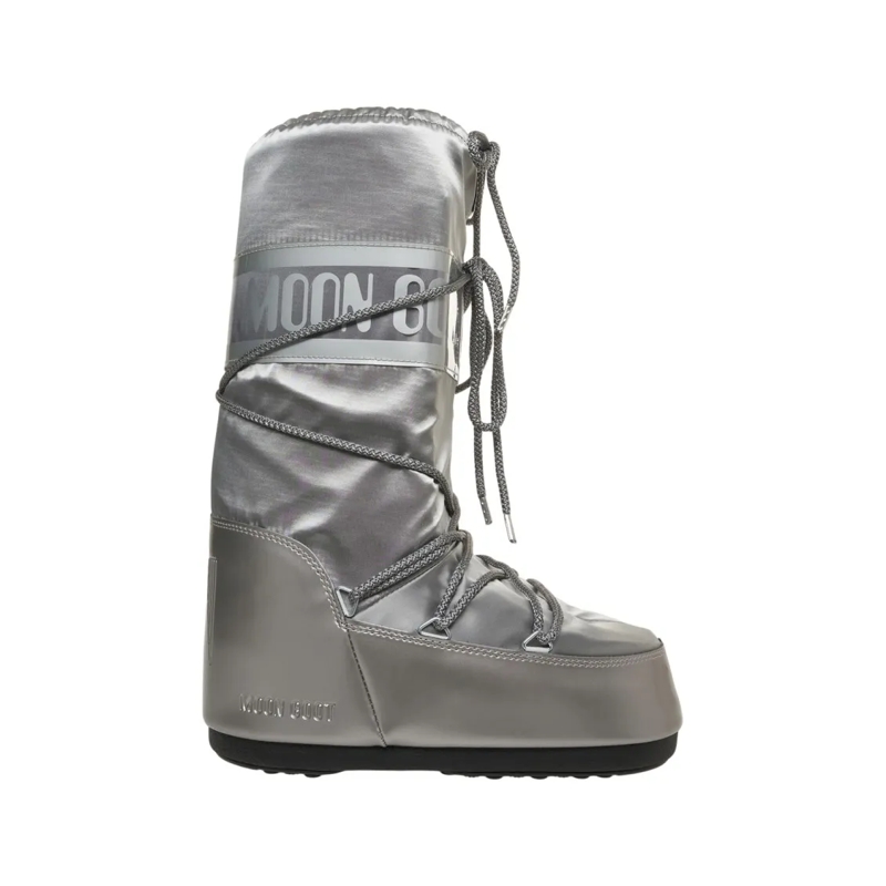 Moonboot Bottes Water-Repellent Ankle Boots With Lace Closure Grey