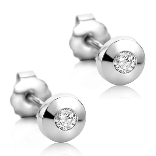 DIAMADA 14KT Diamond Earrings White Gold Stud