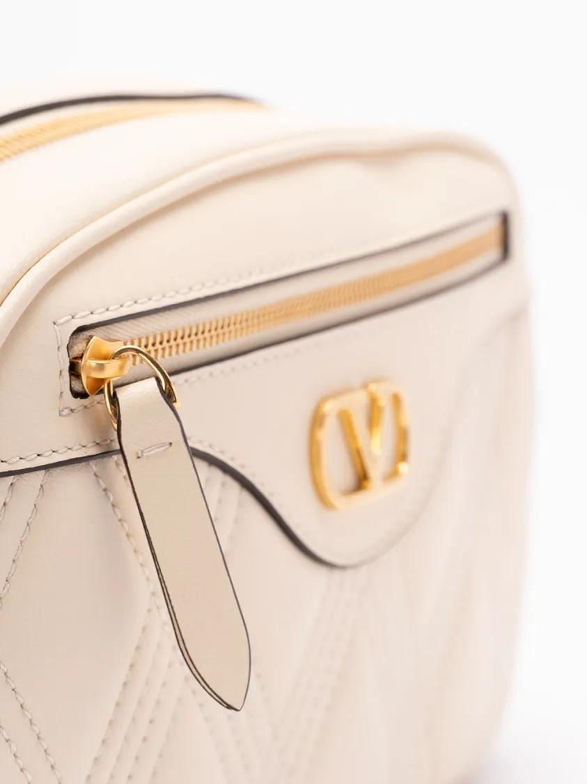 Valentino Garavani Hobo bags `Quiltie 67` Camera Case in beige
