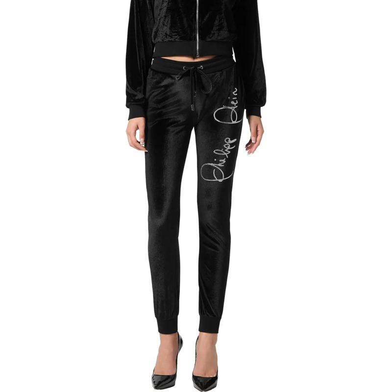 Philipp Plein Jogginghose Jogginghose Signature Mit Schmucksteinen schwarz(Image 3)
