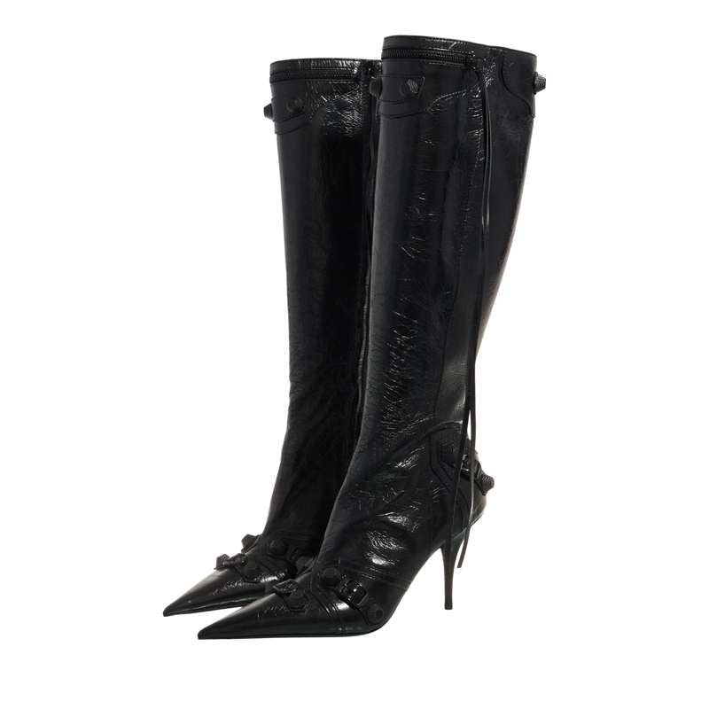 Balenciaga Stiefel Cagole 90mm Leather Boot Black(Image 3)