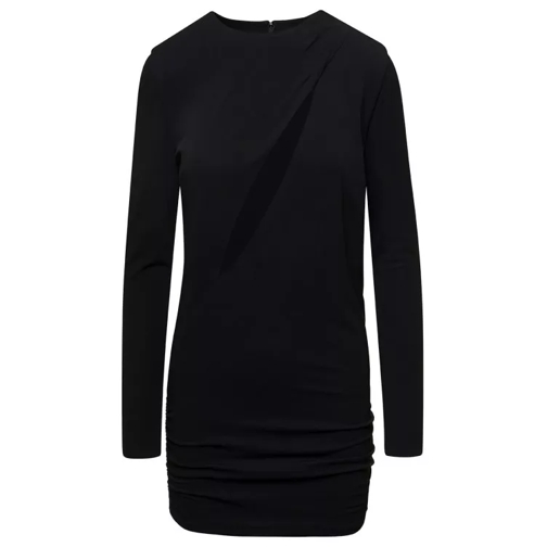 Versace Black Fitted Minidress With Cut-Out Detail In Visc Black 