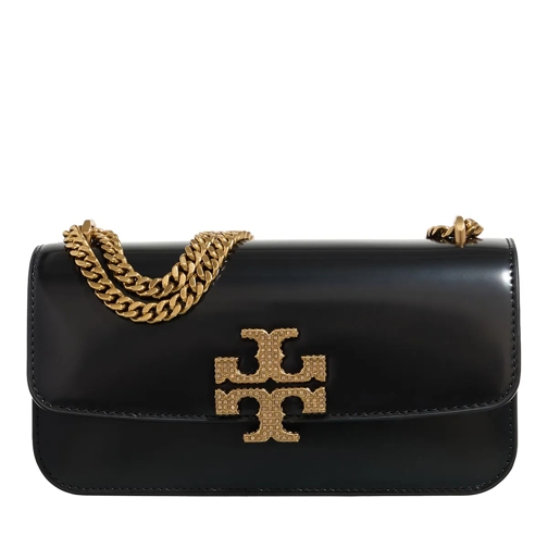 Tory Burch Crossbody Bag Eleanor Pave Spazzolato E/W Small Convertible Shou Black