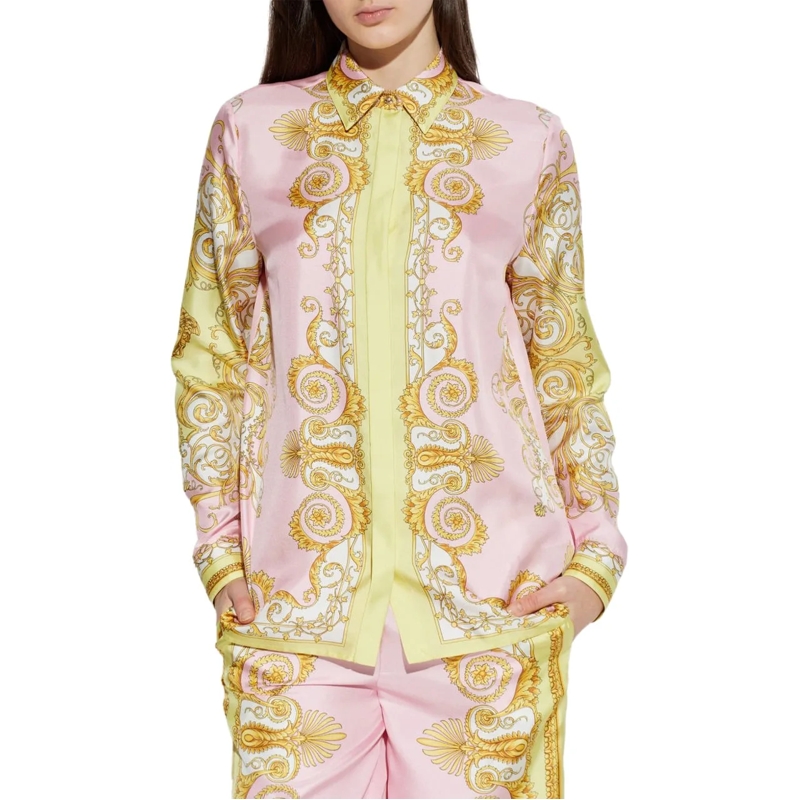 Versace Chemisier Shirts Pale Yellow/Rose rose(Image 5)