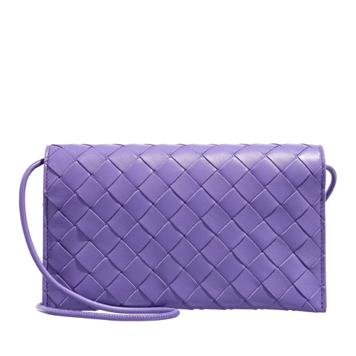 Bottega Veneta Intrecciato Strapped Wallet Purple Wallet On A Chain