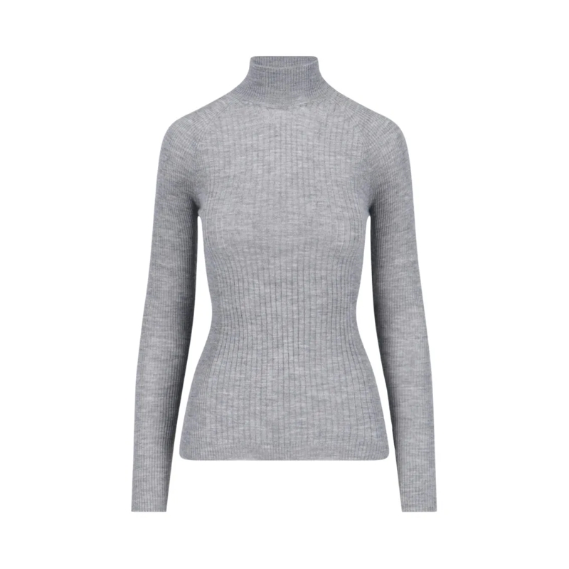 Sa Su Phi Trui met col Ribbed Cashmere And Silk Knit Sweater With High Ne Grey