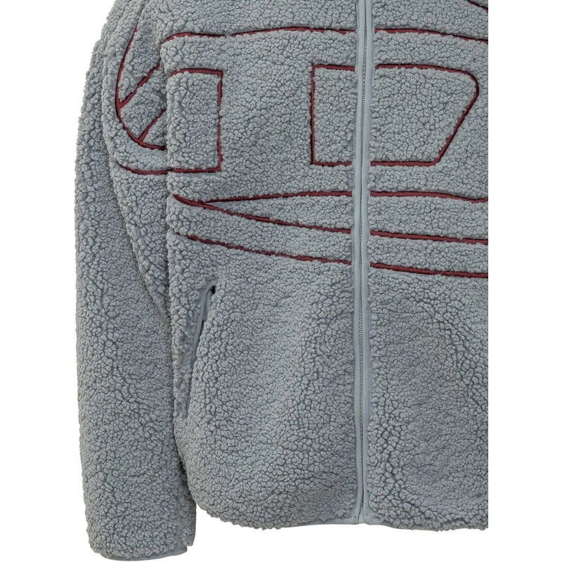 Diesel Gilet Felpa con Cappuccio e Zip grau(Image 4)