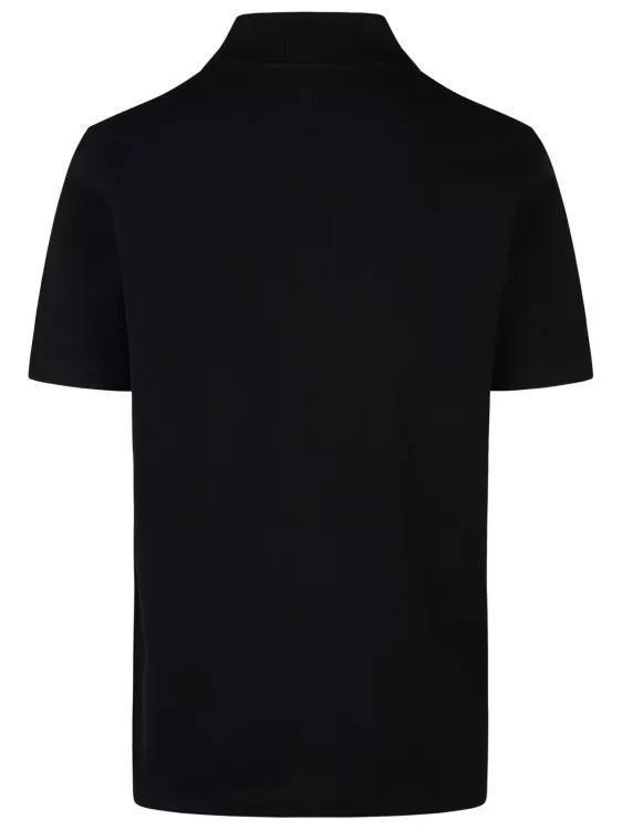 Black cotton polo shirt online