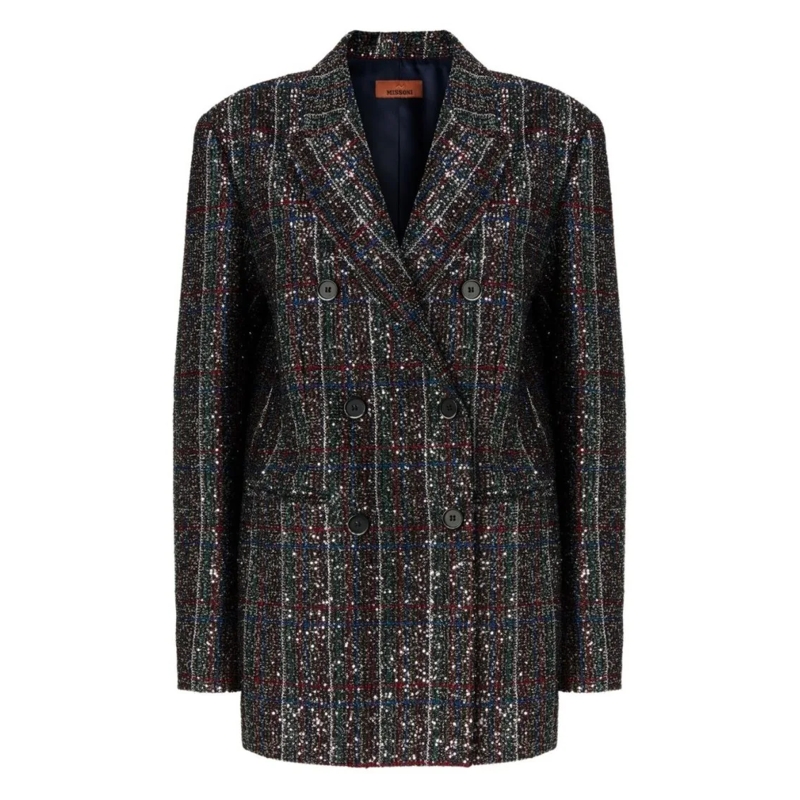 Missoni Blazer Double-Breasted Blazer With Multicoloured Sequined Black