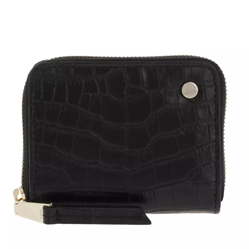 Abro Wallets Black Portemonnaie mit Zip-Around-Reißverschluss