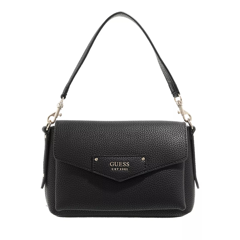 Guess Satchel Eco Brenton Flap Shoulder Bag Black