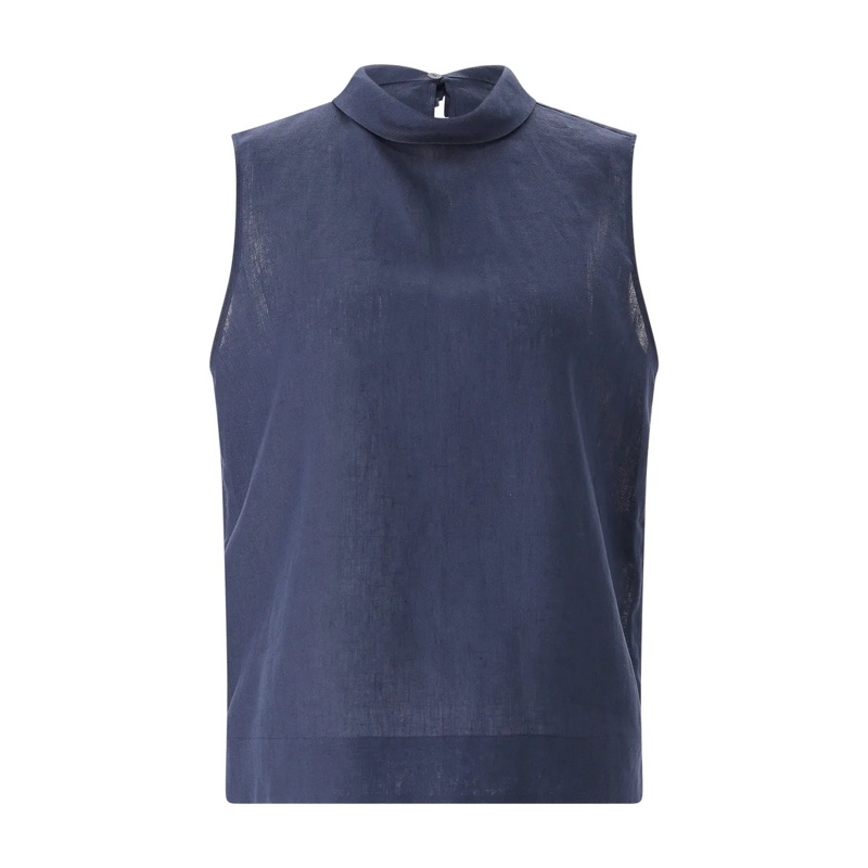 Lardini Top Top aus Leinen blau