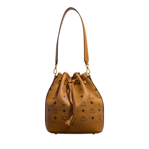 MCM Bucket Bag Dessau Vi Drawstring Med Co Cognac