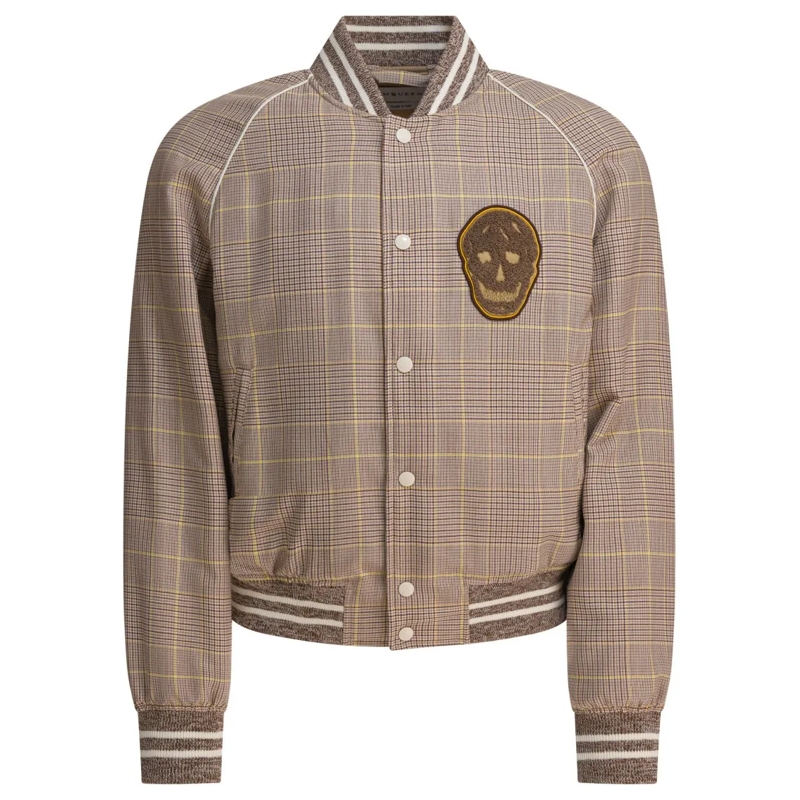 Alexander McQueen Bomberjacke Beige Plaid Blouson Jacket Brown