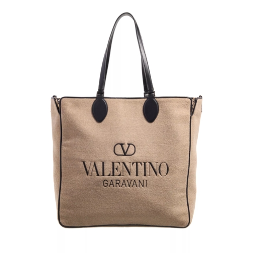 Valentino Garavani Big Tote Bag With Logo Natural Shopping Bag