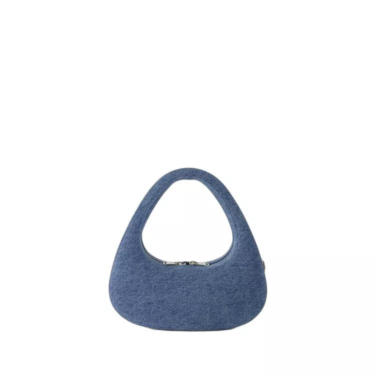 Coperni Crossbody Bags - Swipe Baguette Bag - Canvas - Washed Blue - Gr. unisize - in Blau - für Damen