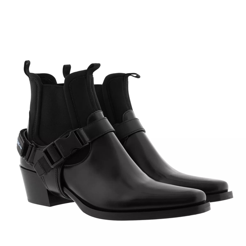Prada Leather and Neoprene Ankle Boots Black Bottine