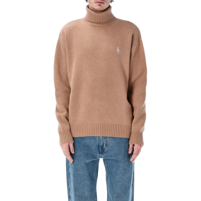 Sporty And Rich Rollkragenpullover Wool Turtleneck - Camel Pink