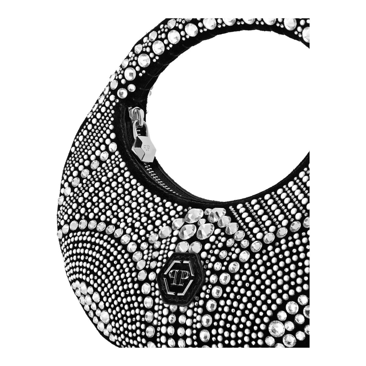 Thumbnail - Philipp Plein Crossbody Bags - Rounded Medium Bag Mosaic Strass - Gr. unisize - in Silber - für Damen