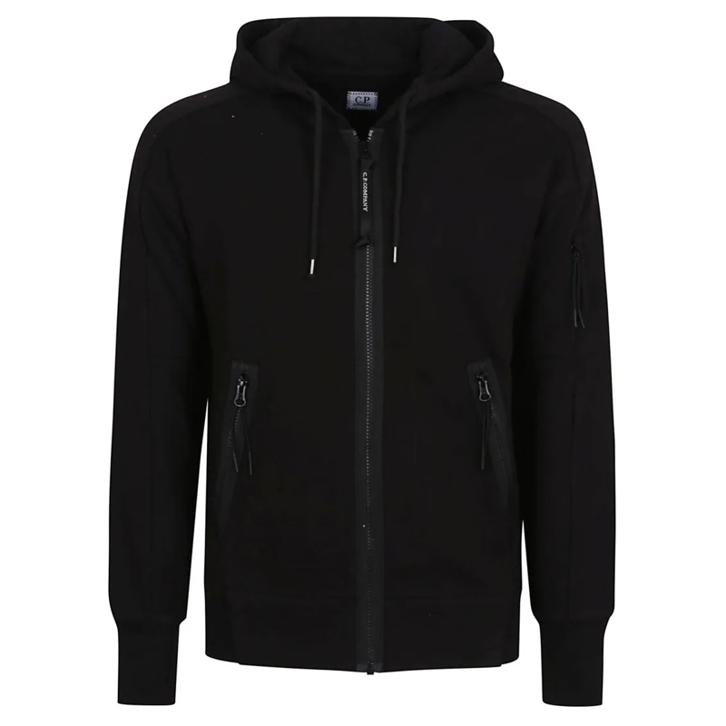CP Company  Regular Fit Black Zip-Up Sweatshirt Black
