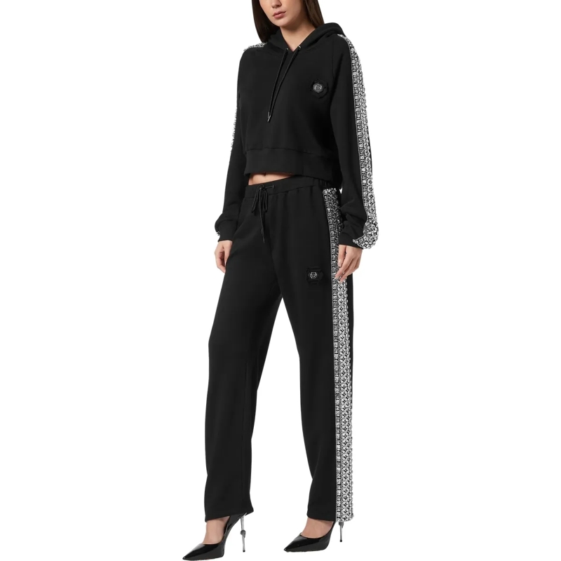 Philipp Plein Daunenjacke Kapuzen-Sweatjacket Crystal Verziert schwarz(Image 4)