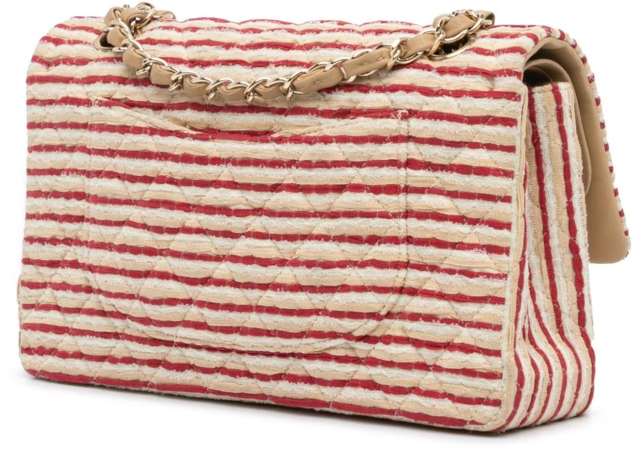 Chanel Totes & shoppers Medium Classic Jersey Coco Sailor Double Flap in rood