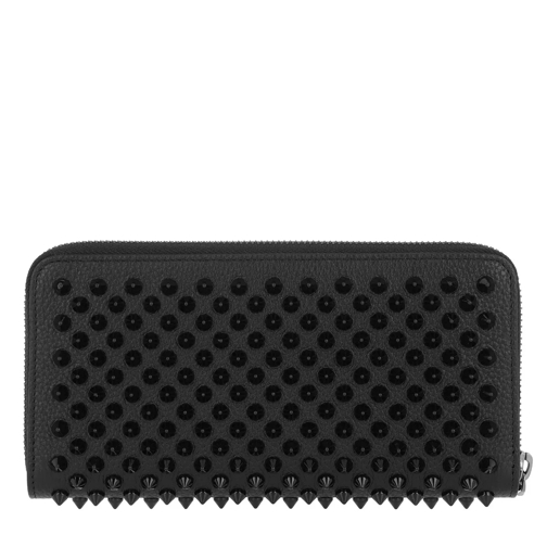 Christian Louboutin Panettone Zip-Around Wallet Leather Black/Black Portemonnaie mit Zip-Around-Reißverschluss
