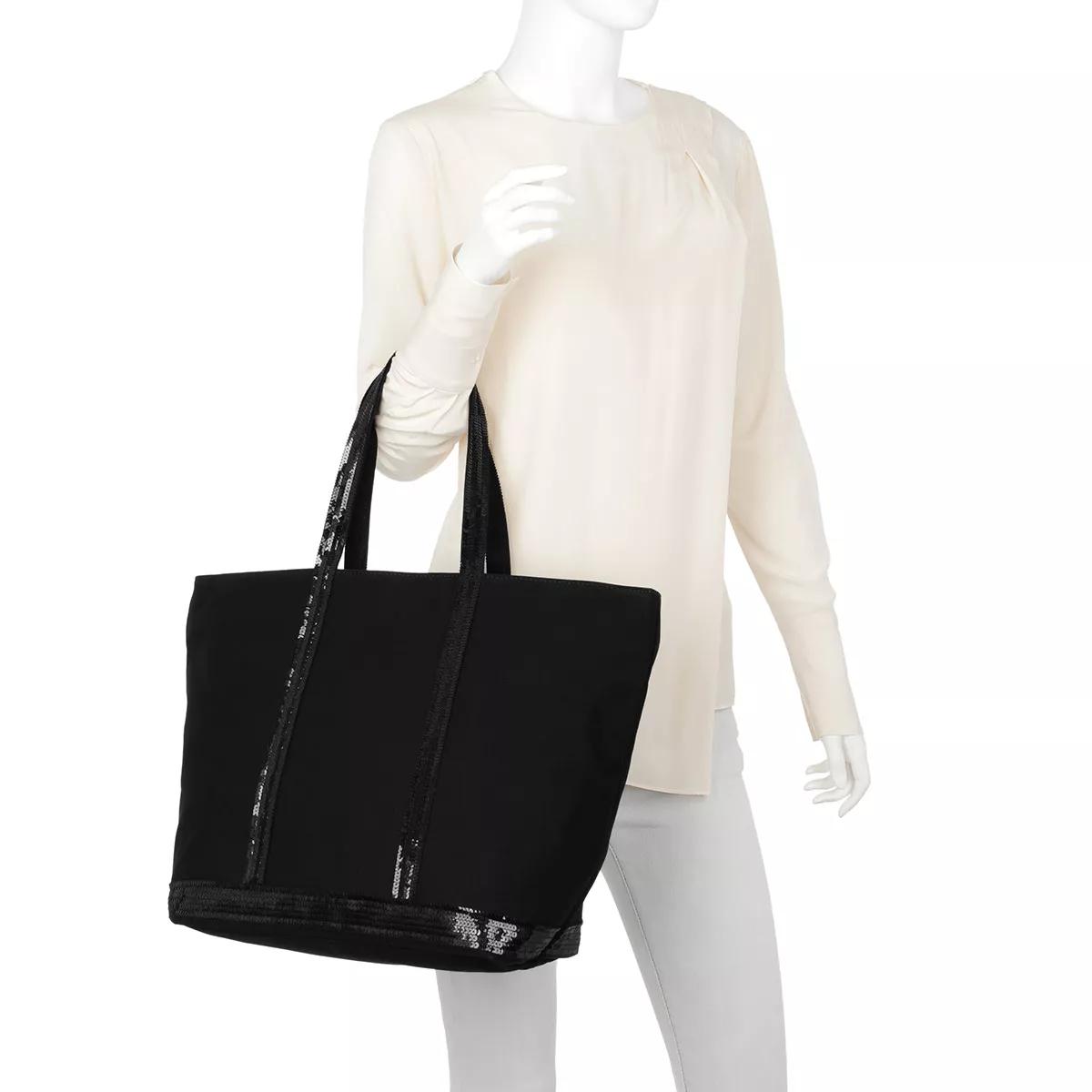Vanessa Bruno Totes Cabas Zipper Tote Cotton Medium Noir in zwart