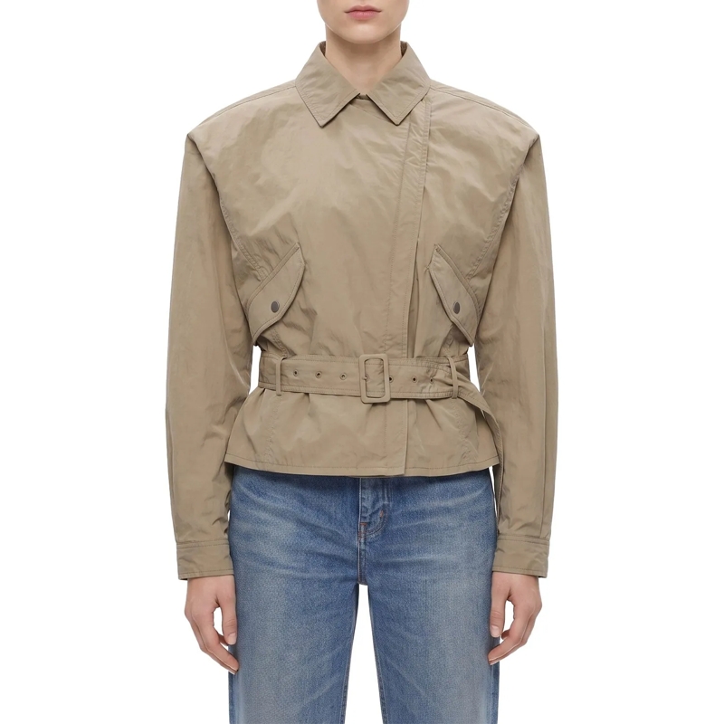 Saint Laurent Übergangsjacke Leichte Jacke mit Gürtel braun(Image 2)