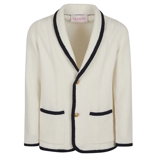 Valentino Strickjacke White Wool And Cotton Jacket White