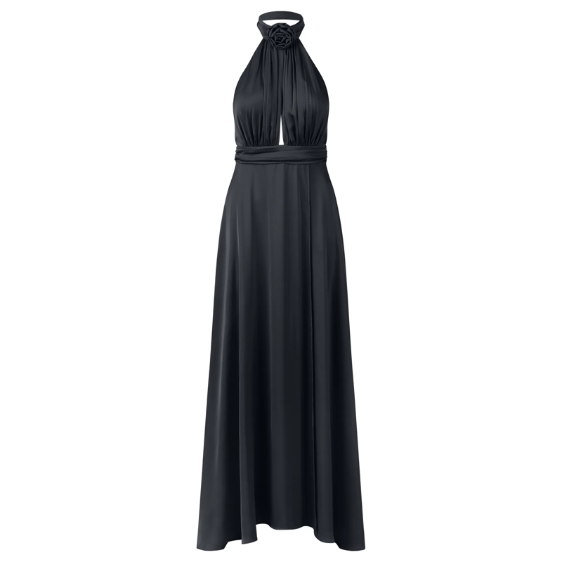 Apart Abendkleid Satinkleid schwarz