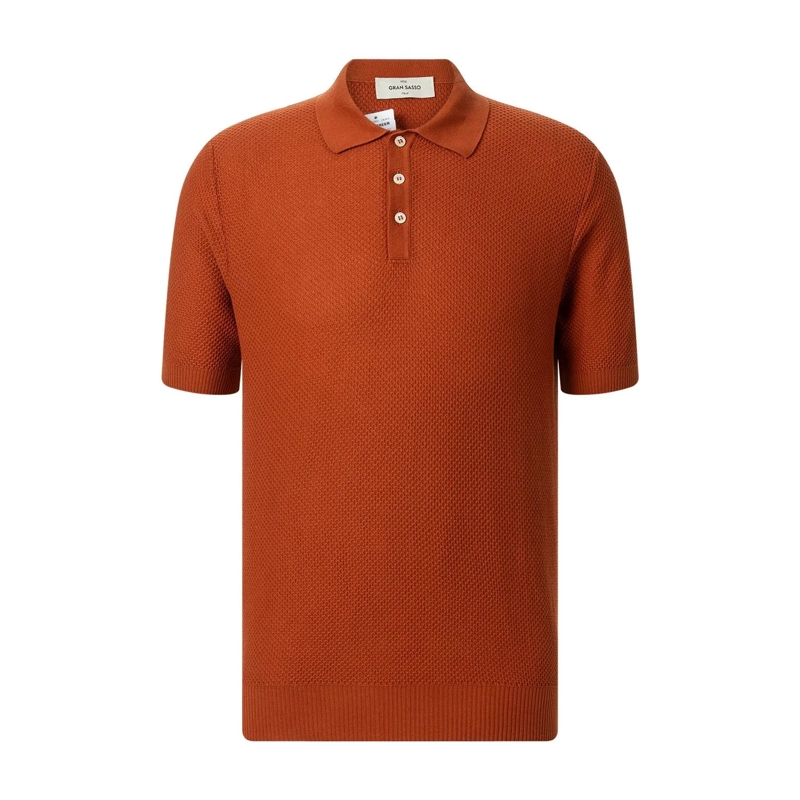 Gran Sasso Polohemd Poloshirt aus Baumwollstrick mehrfarbig