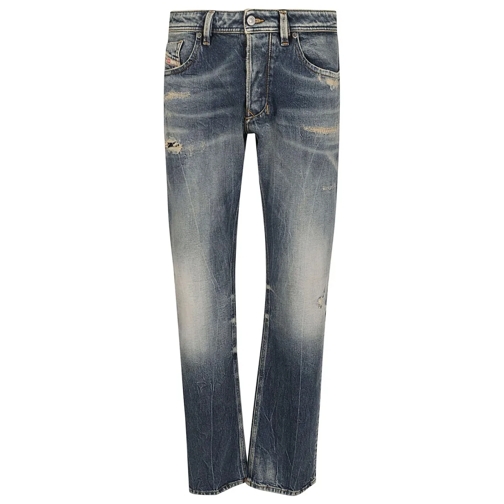 Diesel Jeans Blue Distressed Washed Cotton Denim Jeans Blue