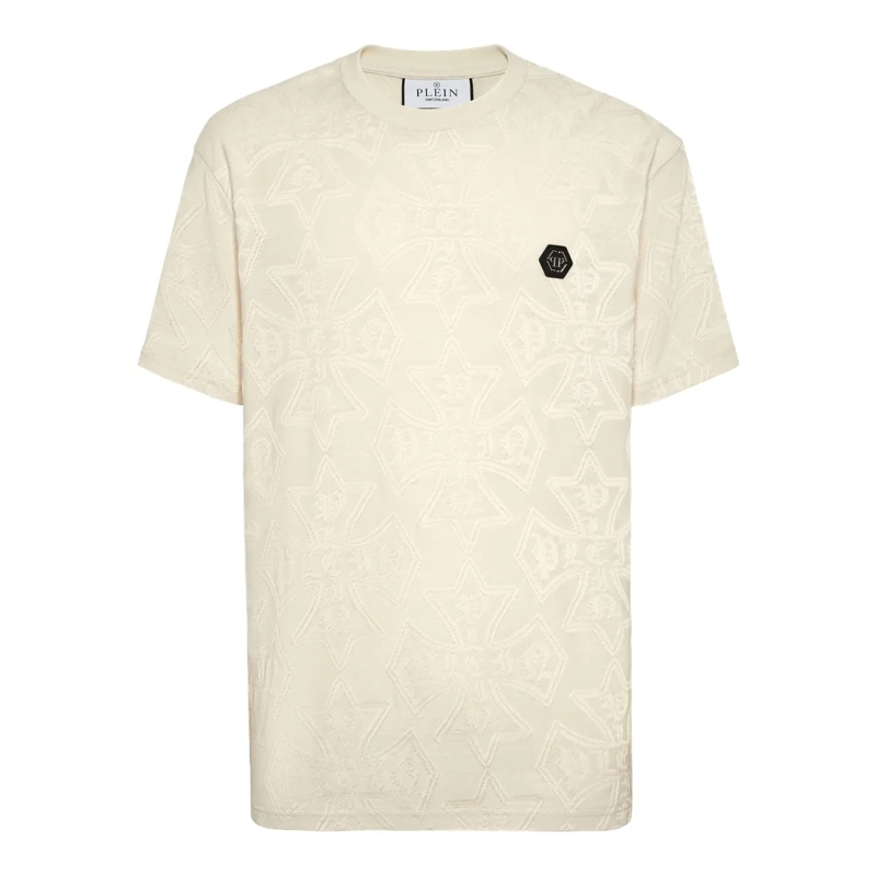 Philipp Plein T-Shirt T-Shirt Rundhalsausschnitt Ss Crest beige